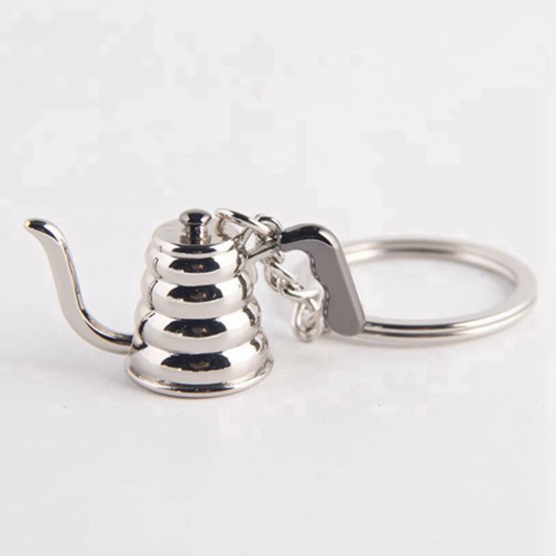 20PCS Creative Barista Coffee Tamper Keychain Espresso Portafilter Moka Pitcher Keyring Portable Coffee Accessories Gift