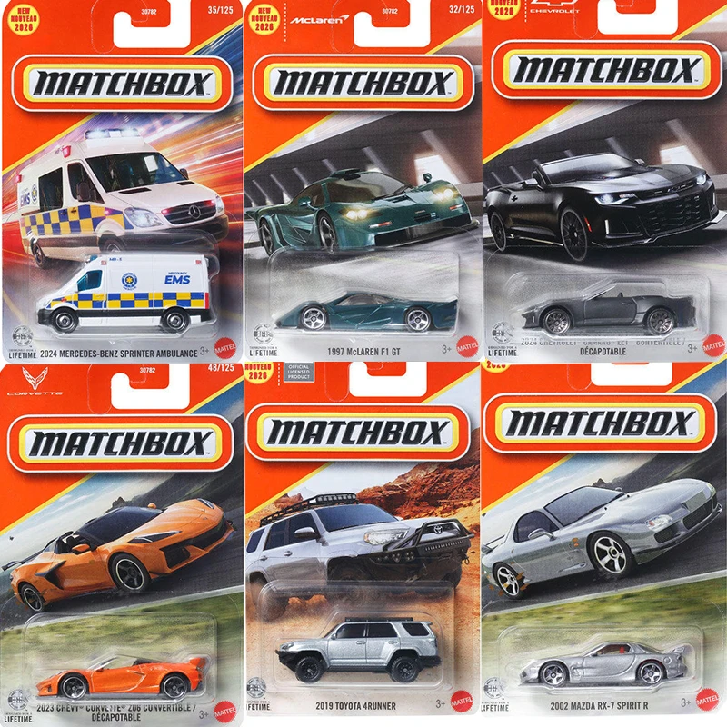 26F Coche de Juguete Original Matchbox 1/64 Mercedes Benz Sprinter Ambulancia Toyota 4Runner Camaro, Modelos de Vehículos para Niños, Regalo de Cumpleaños