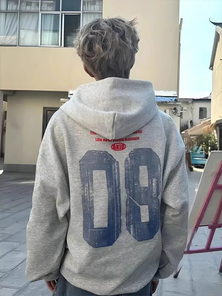 

American High Street Sle Men's Hoodie Sweatirt Digital Printing Embroidery Heavyweight Autumn Faion Design Casual Jaet