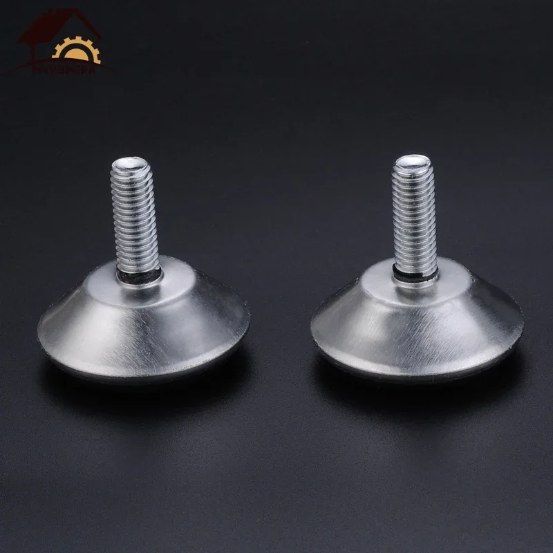 4 Pieces Steel Furniture Legs Table Cabinet Shelf Leg Pad Rubber Anti-slip Base Adjustable DIY Leveling Feet 13mm 18mm 27mm