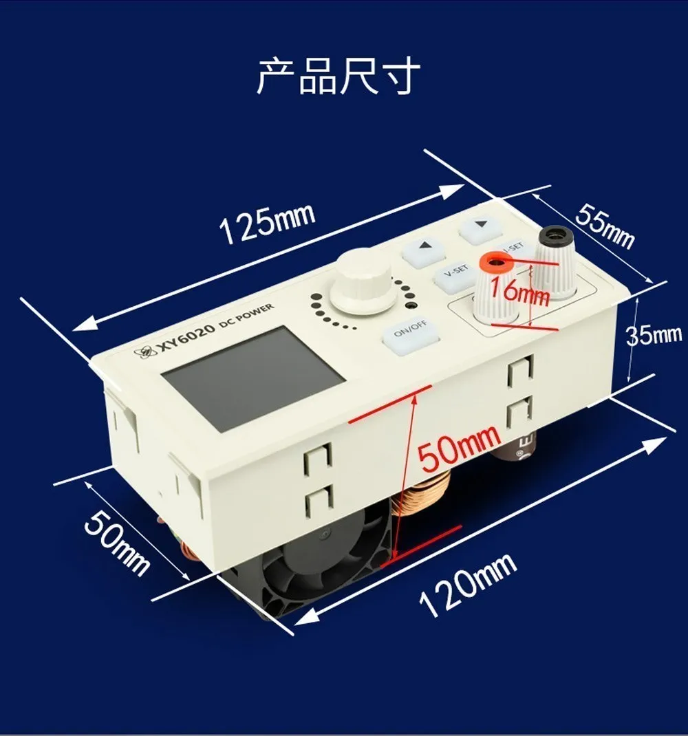 CNC 조정 가능한 DC 전원 공급 장치, 정전압 정전류 유지, 스텝 다운 모듈, XY6020, 20A, 1200W