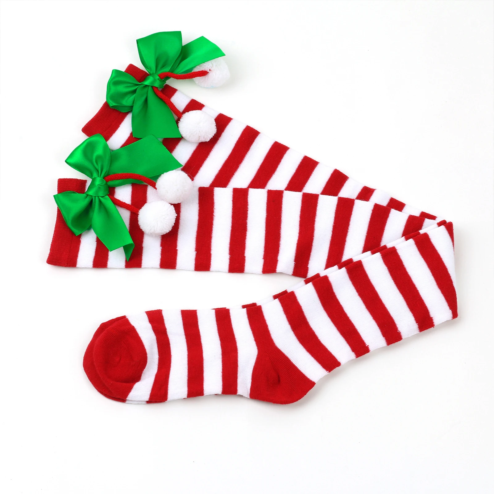 

Christmas Striped Stocking Warm Comfortable Striped Middle Tube Socks Novelty Party Gifts for Women Men and Kids