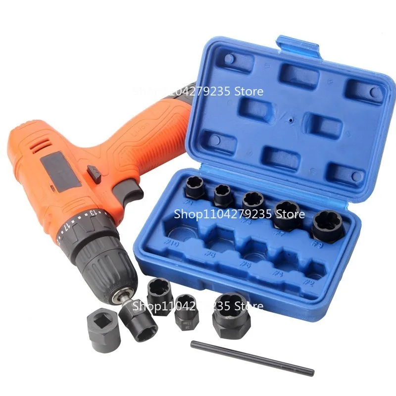 

Подходит для 11-компонентного экстрактора поврежденных болтов с шестигранной гайкой и инструментом для снятия стержня