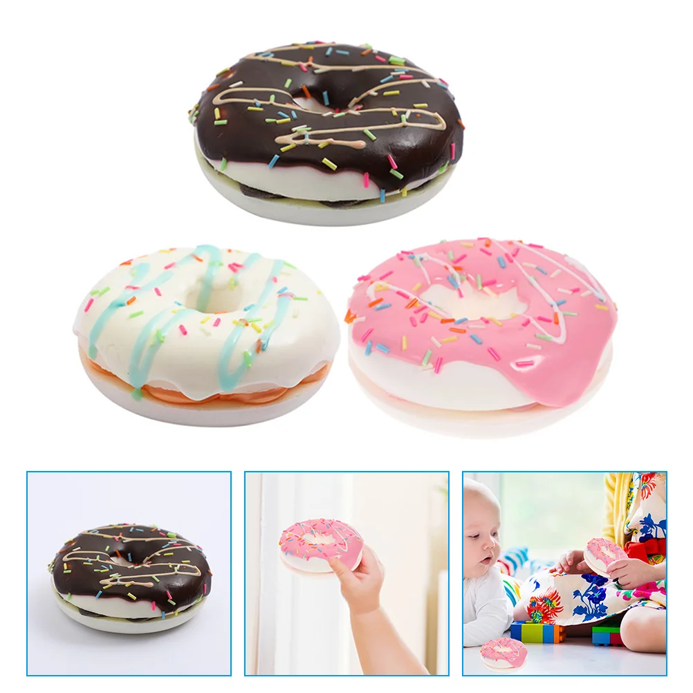 

3 Pcs Simulation Donut Models Toys Slow Rebound Lifelike Donuts Decor Pu Decorative