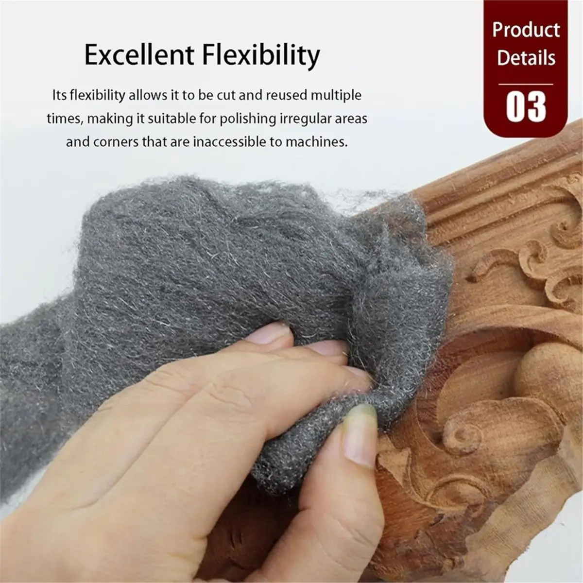 DT38 10Pcs Stainless Steel Wool Length Flexibility for Furniture Automobile Stone Crafts Glass Metal Polishing and Sanding-0
