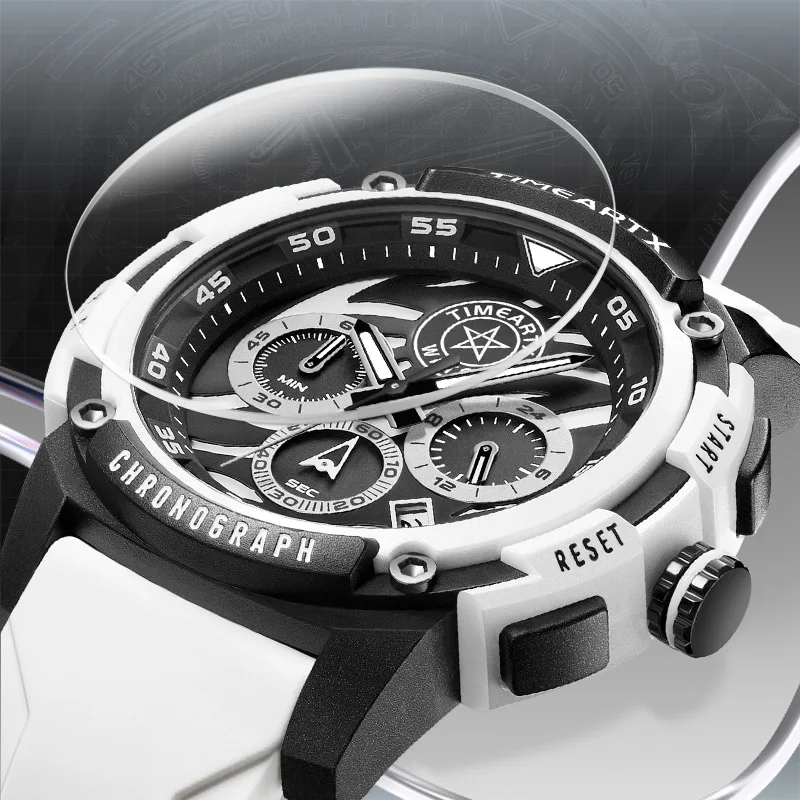 ساعة كوارتز Timeartx 4410 بنمط ميكانيكي صناعي مقاومة للماء وصلت التاريخ ساعة يد فاخرة بحركة كوارتز للرجال