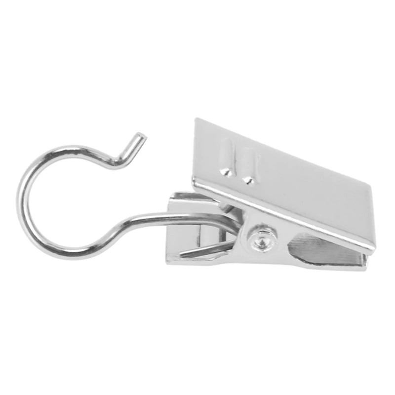 150 PCS Stainless Steel Curtain Clips Metal S Hook With Hook For Curtain Photos Home Decoration Outdoor Party Wire Holder,A