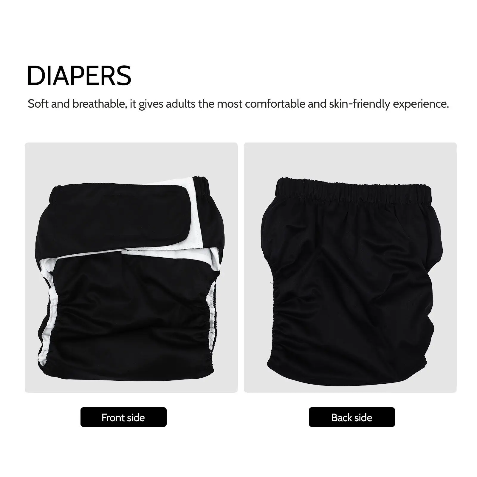 1Pcs Washable Adjustable Cloth Diaper Adults Elderly Waterproof Absorbent Reusable Leakproof Incontinence Pad