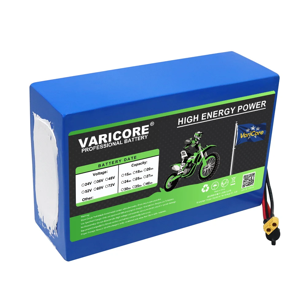 VariCore 36V 30Ah 10s6p 21700 Lithium Battery Pack 42V 500w 800w 1000w 1200w 1500w Batteries Cell Built in BMS