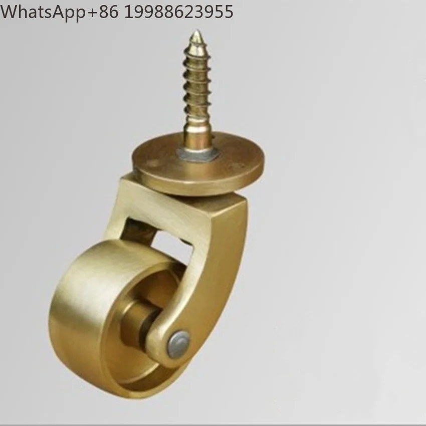 4PCS/Lot 32mm Brass Casters Heavy Duty amp; Safe for All Floors, Gold Polished Finish Casters Wheels for Chairs/Tables/Furniture