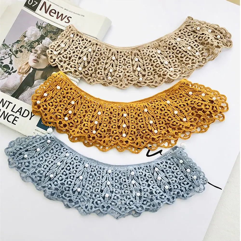 

Retro Adjust Clothes Shawl Wrap Decoration Neck Ruff Lapel Half Shirt Fake Collar Detachable Lace Fabric Neckline