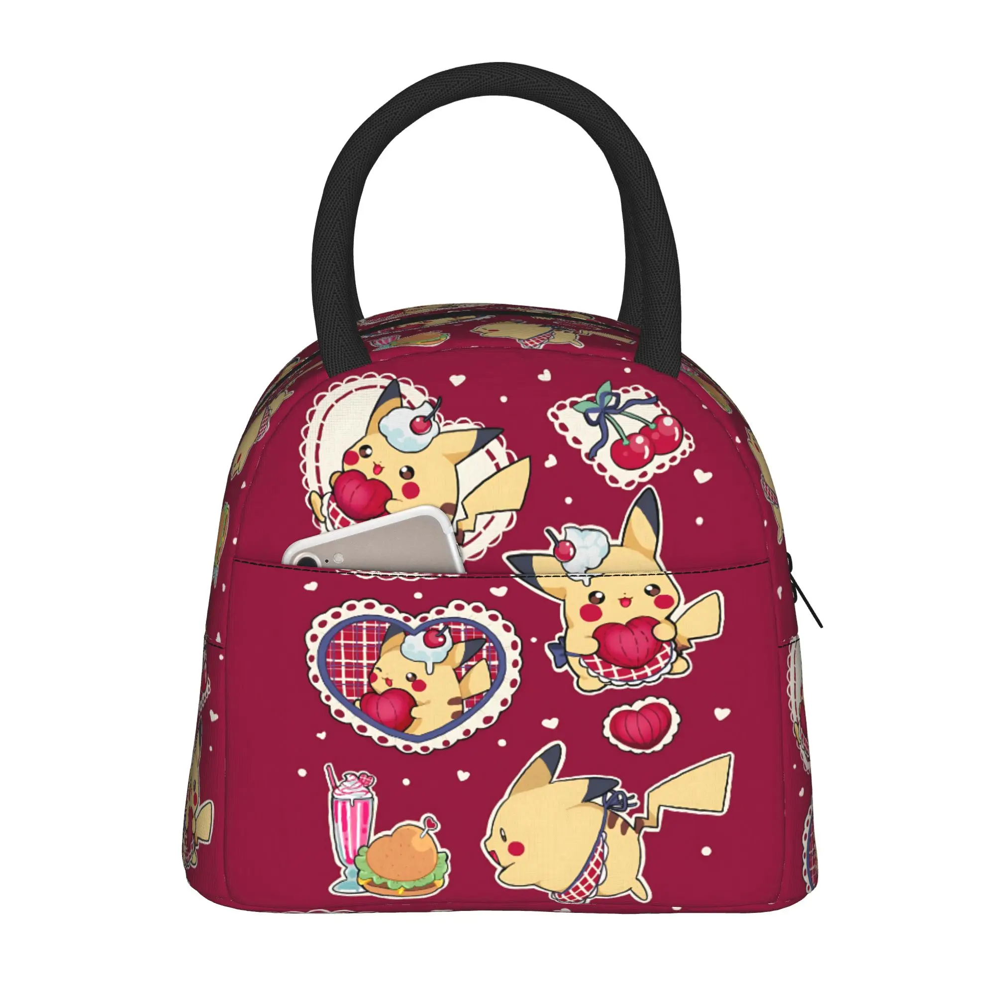 Cartoon Pokemon Theme Handbag Insulated Lunch Bag Ice Pack Rice Bag  bolsa Student Bento Lunch Handbag Insulation