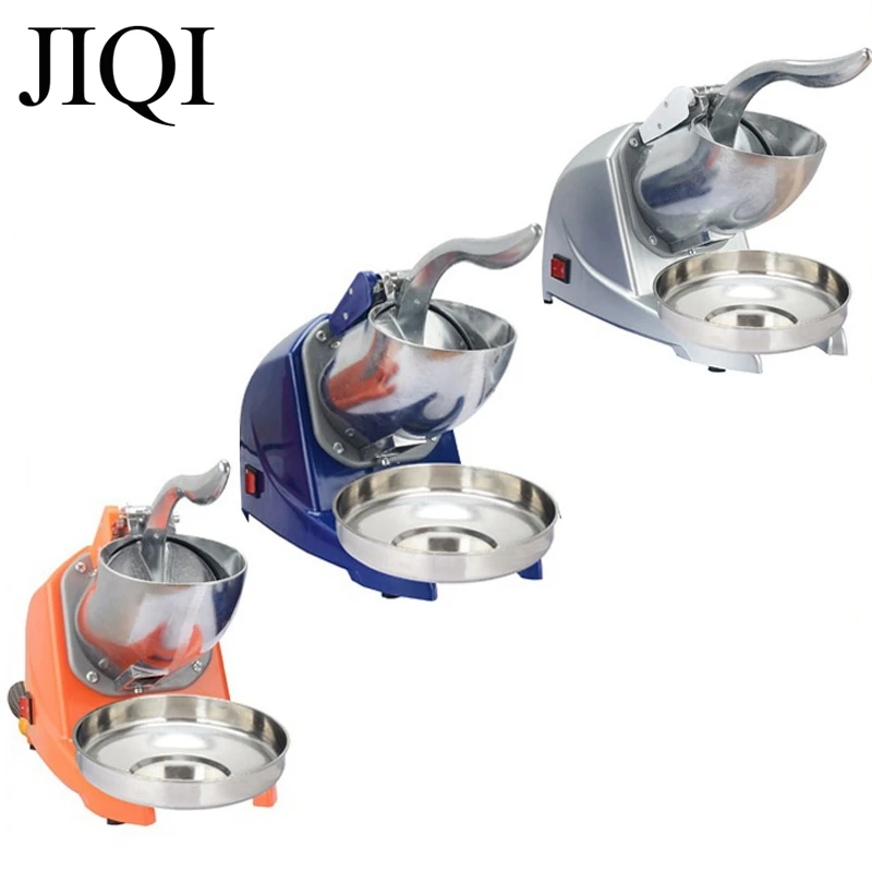 JIQI Household Electric Ice Crusher Automatic Ice Shaver Machine Smoothie Maker 110/220V Grinder Cold Drinks Maker Shaved Tool