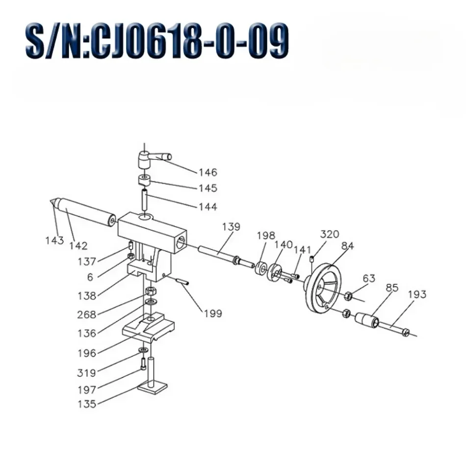 CJ0618-0-09 Tailstock Spindle Sleeve Inside Tail Screw Nut Lathe Accessories