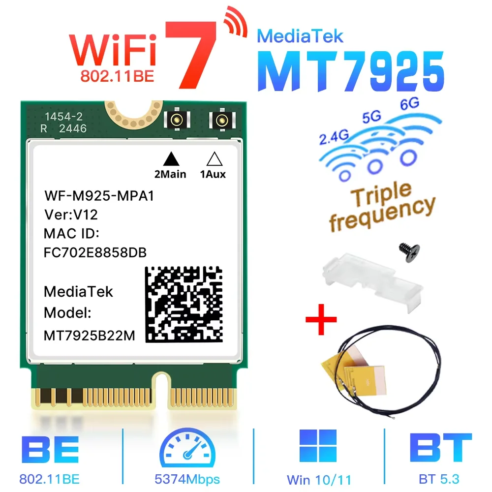 Сетевая карта Wi-Fi 7 MT7925 Bluetooth 5