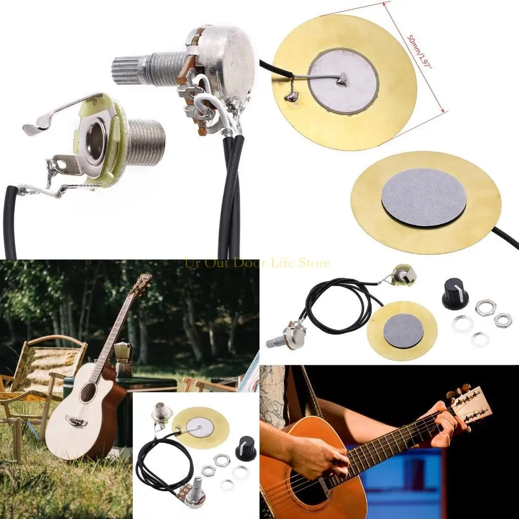 

77UF Звукосниматель для акустической гитары с выходным разъемом 6,35 мм, замена тюнера предусилителя