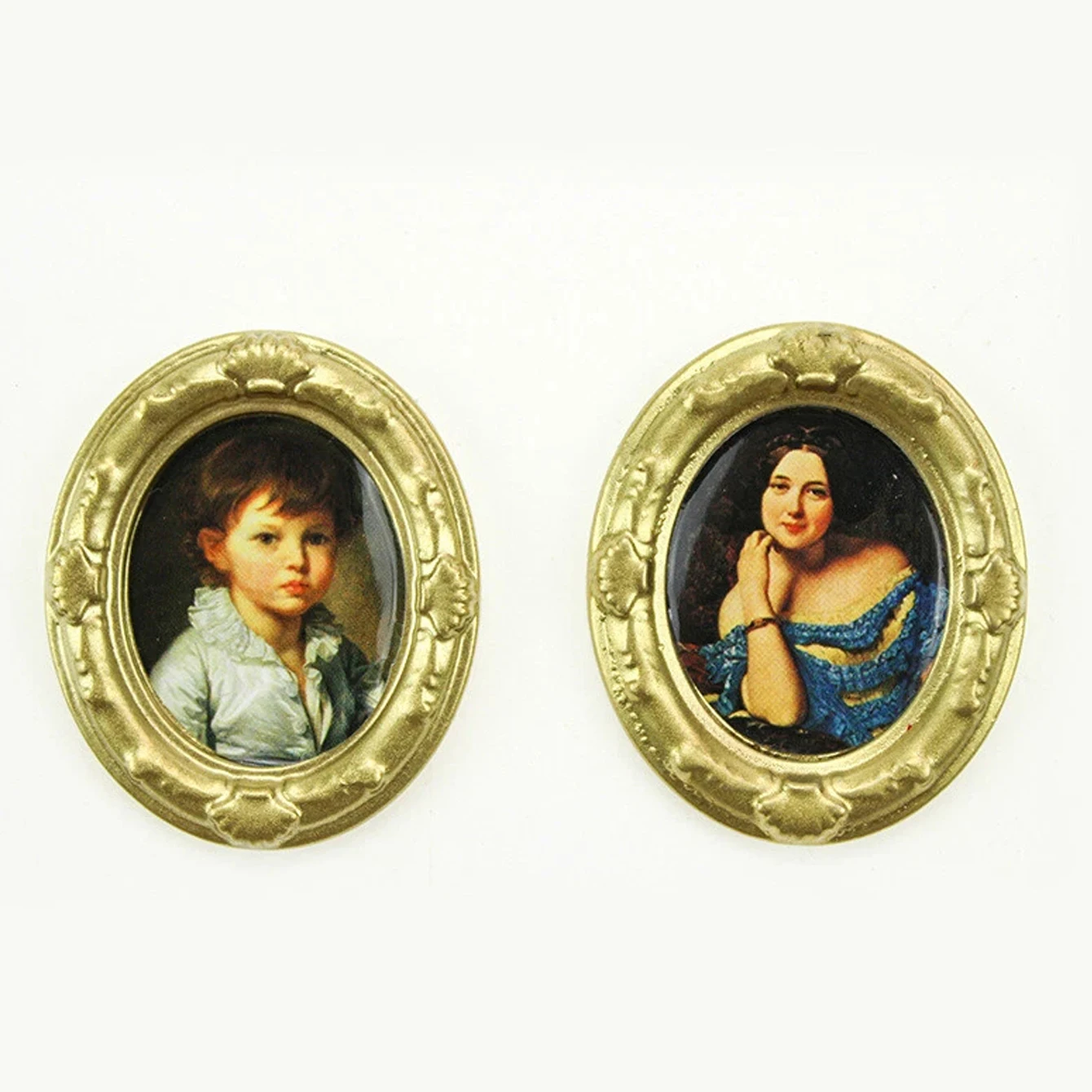2 pieces of miniature oil painting murals for dollhouse: 1:12 scale mini simulation toy house wall decoration accessories
