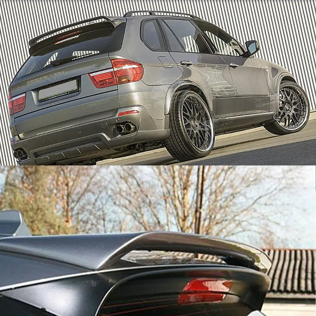 for BMW X5 E70 SUV 2006-2013 MP look CAR Accessories Rear Roof Spoiler Wing rear spoiler GLOSSY BLACK MAGICKIT