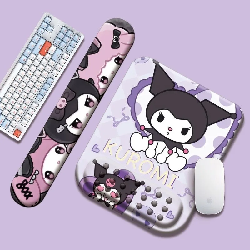 Sanrios Cute Kuromi Wrist Guards Mouse Hand Rest Cartoon Girls Study Office Silicone Soft Small Non Slip Computer Wrist Pillow