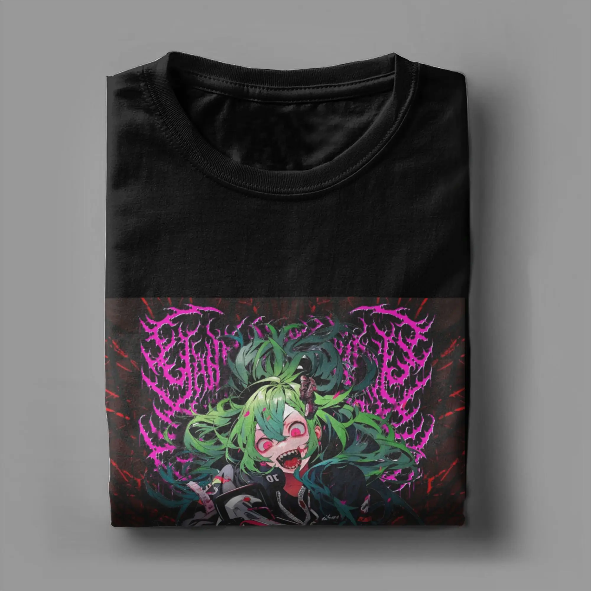 Yandere مصنع المنشار بالمنشار صلصة الذهب الأسود الظلام روك أنيمي البعد الثاني تي شيرت الموسيقى تي شيرت الصيف القطن التي شيرت #4