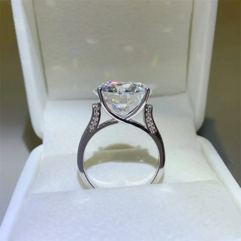 خاتم مويسانيتي من الفضة الإسترليني للنساء ، خاتم زفاف ، خواتم خطوبة ، لون دي ، خواتم ماس مختبر vs1 ، مجوهرات راقية ، 1.0 قيراط #2