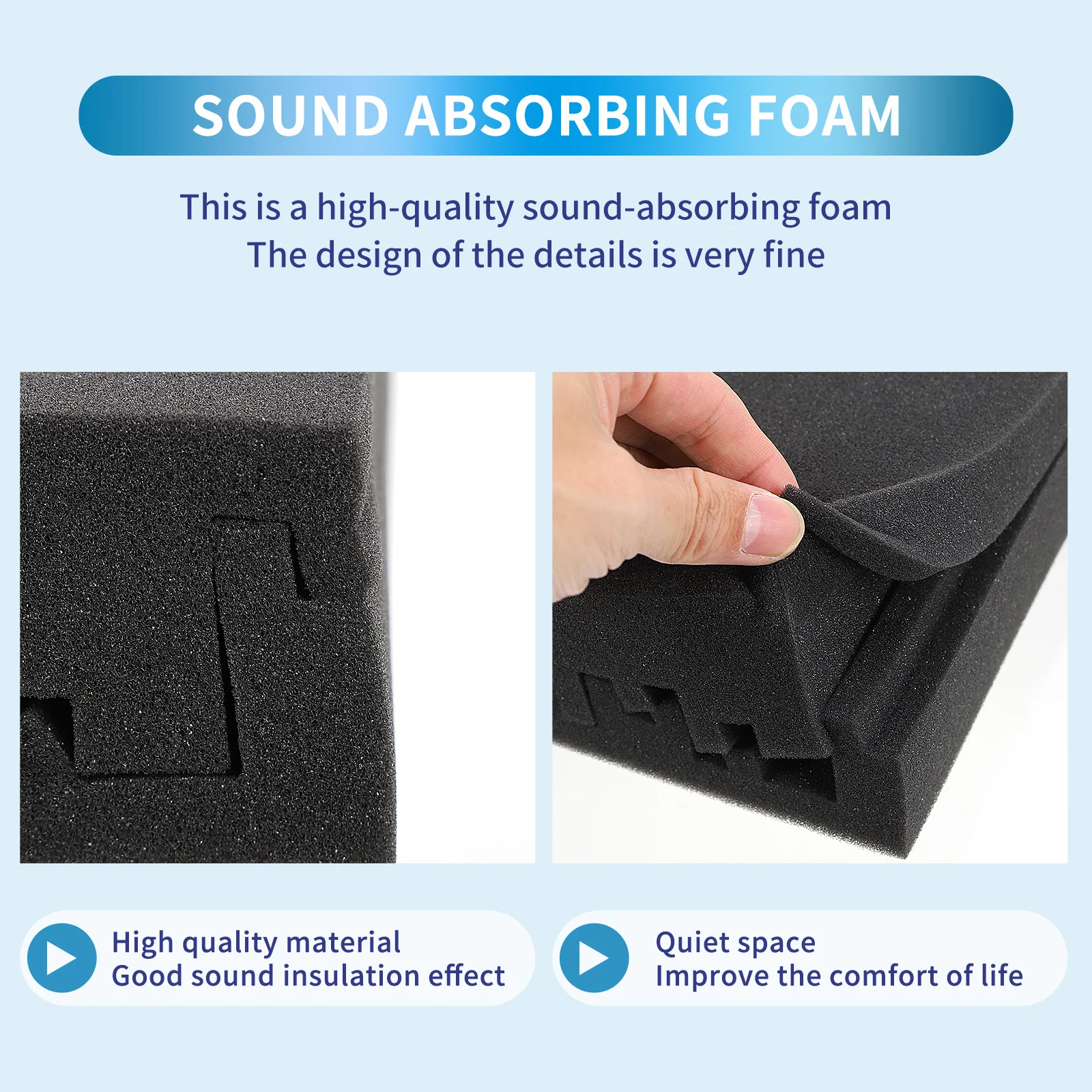 

6Pcs Soundproof Wall Panel Environmentallyfriendly Durable Sound Insulation Foam Ktv Wall Tiles Recording Foam
