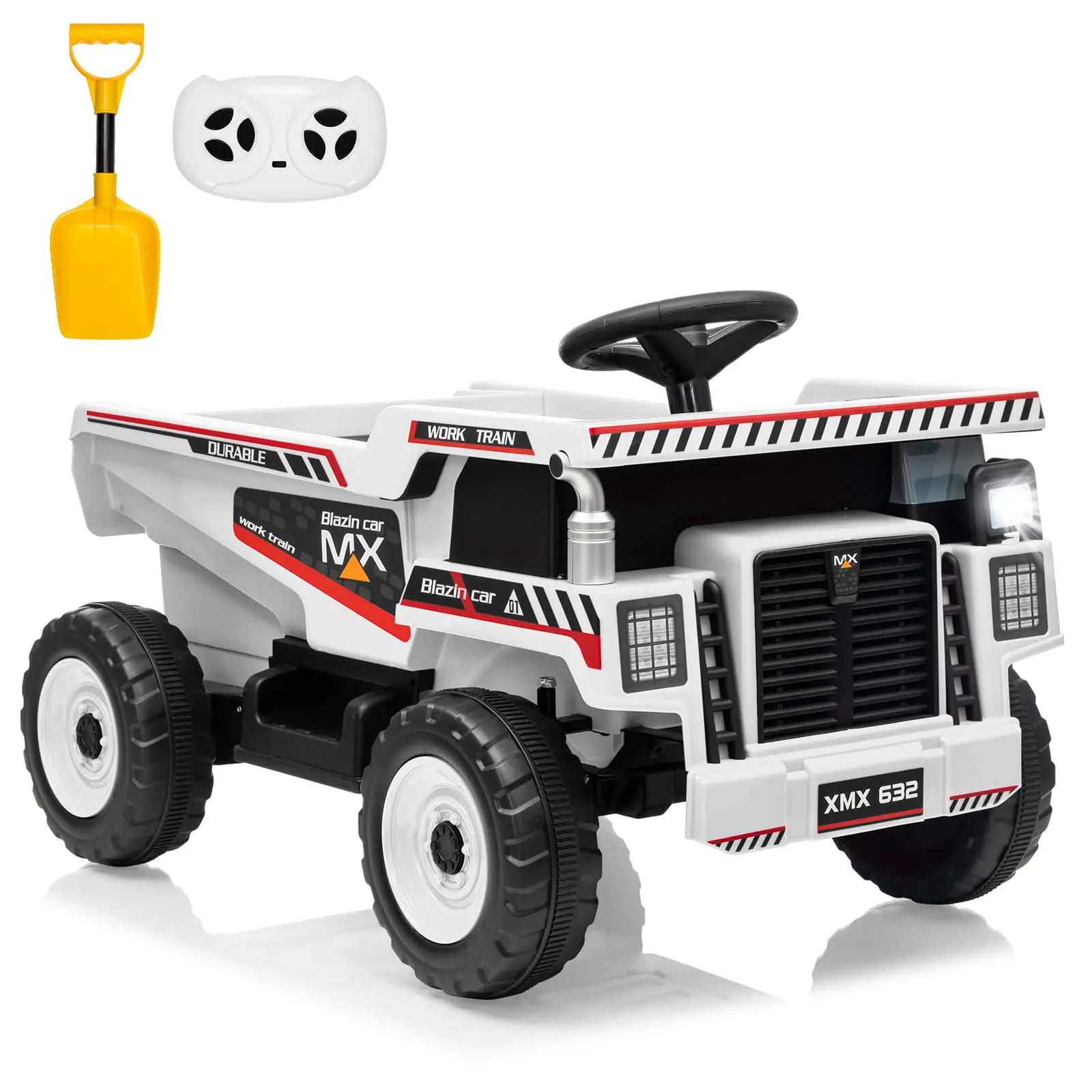

12V Ride On Dump Truck For Kids Electric Ride On Car Toy Toddlers 4 Wheeler Construction Vehicles With Remote Control Dump Bed