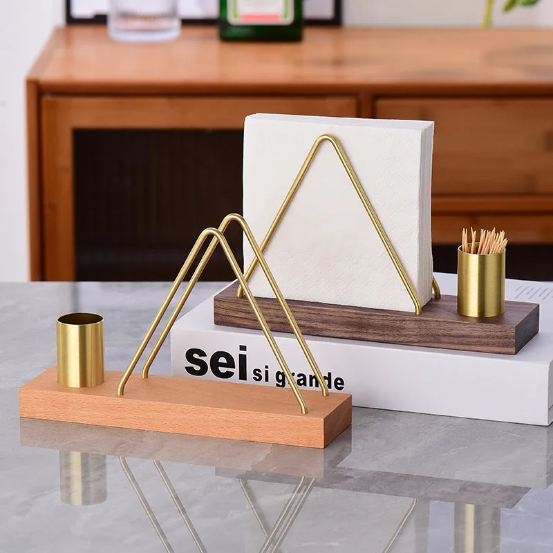 Creative Vertical Tissue Holder Store Restaurant Napkin Box Home Counter Triangular Tissue Box Storage Rack Table Decoration