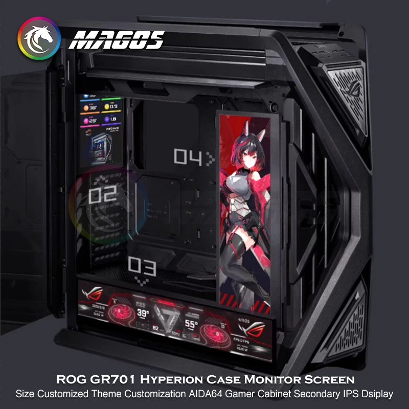 ROG GR701 Hyperion Case Monitor Screen Size Customized Theme Customization AIDA64 Gamer Cabinet Secondary IPS Dsiplay - Image 5