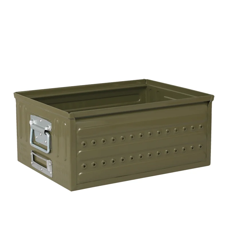 

13 Colors {Stackable Metal Storage Basket Vintage Toolbox Junk Box Iron Tool Box