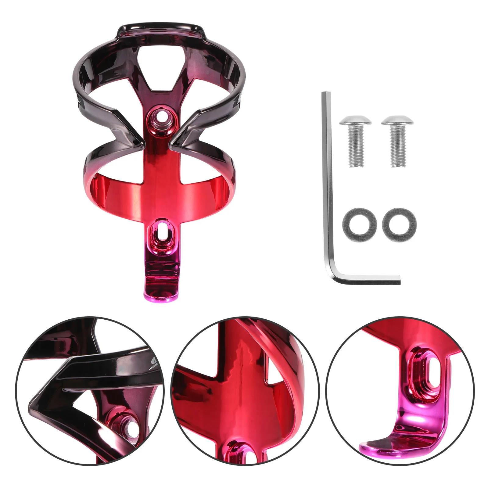 

Bike Water Bottle Rack Electroplated Colorful Design Stable Holder for Mountain Folding Bikes Cycling Bottle Shelf Kettle Stand