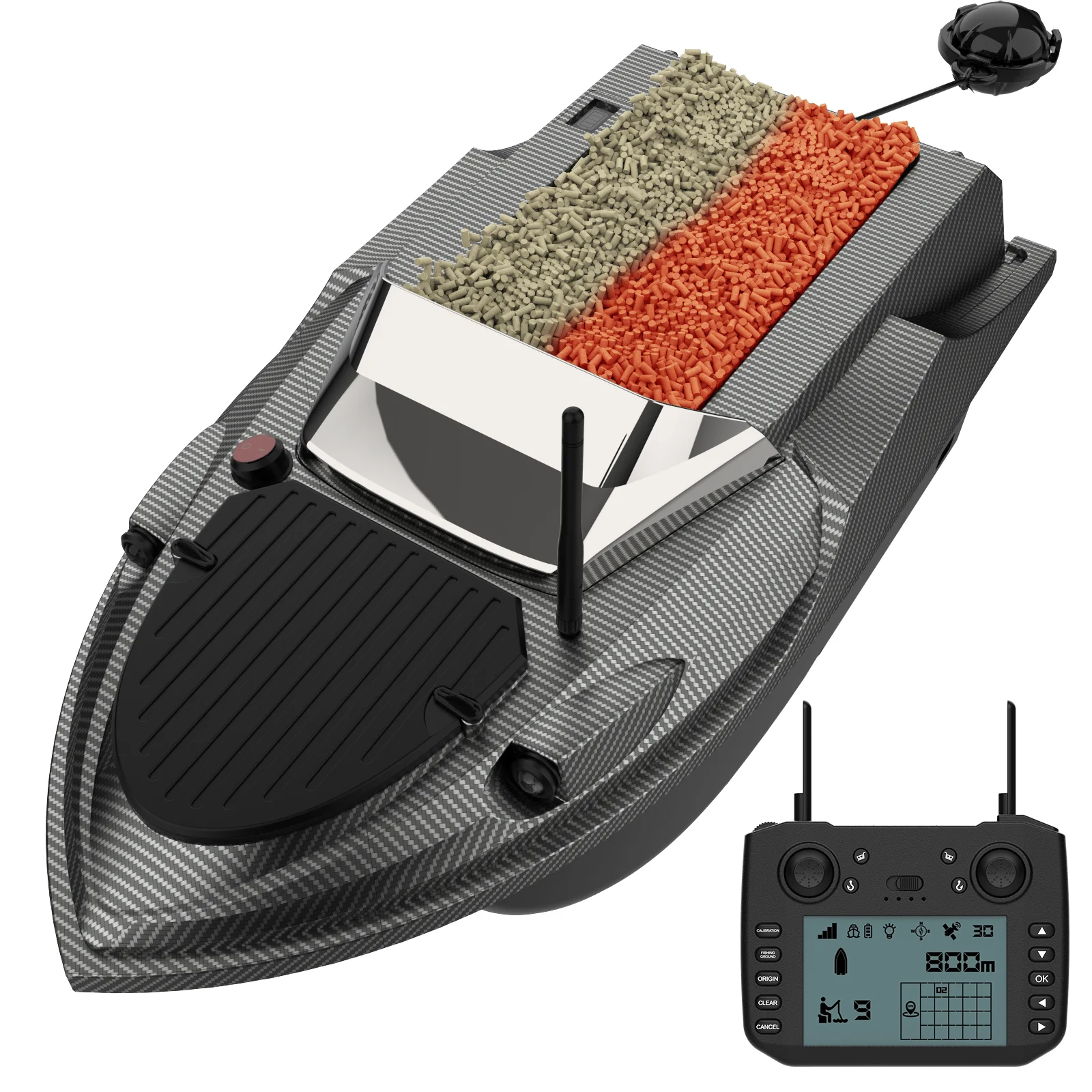 Quality Sales Remote Control Bait Boat High Speed Sonar New Type 180 GPS Points Plastic Fishing Trawl One Click Net Fishing Boat