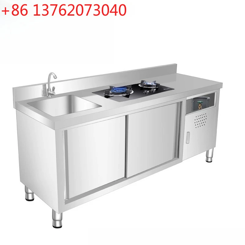 Mueble de cocina nórdico de acero inoxidable, mueble moderno para fregadero, gran espacio de almacenamiento, muebles comerciales, Muebles De Cocina FYKC