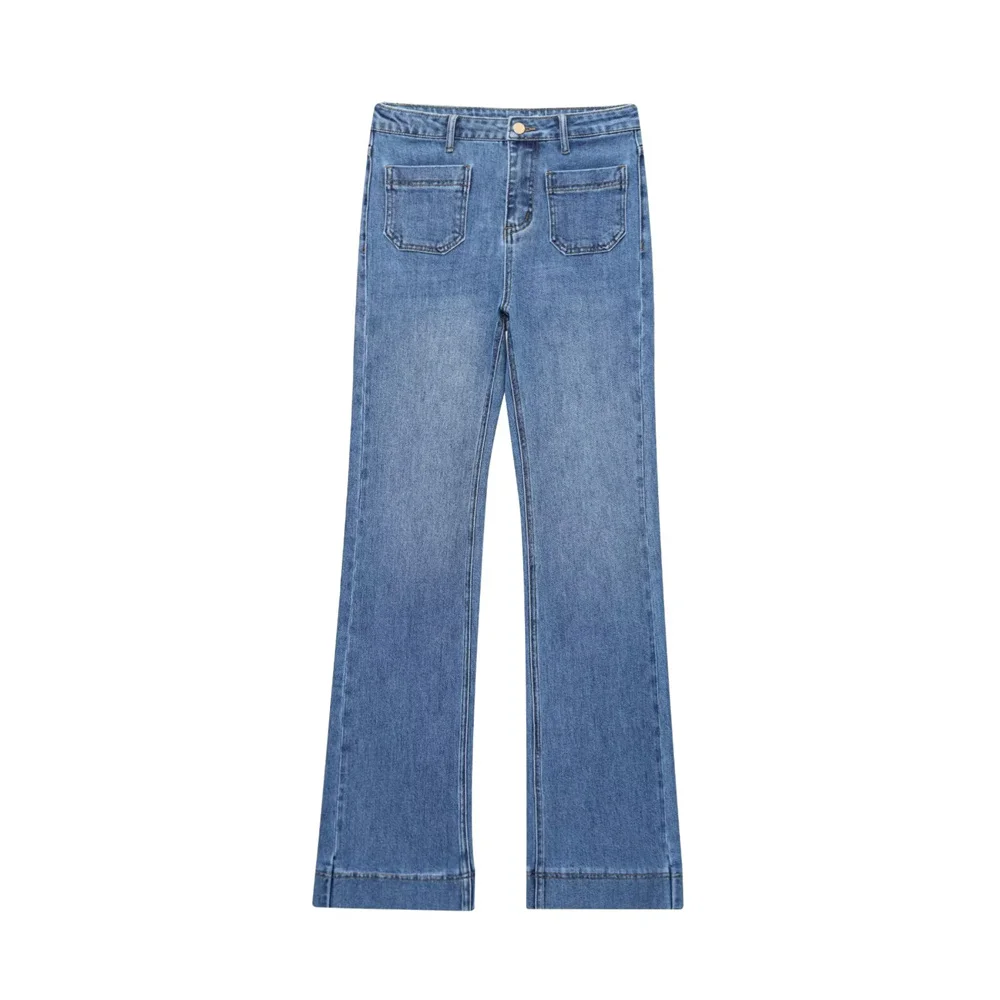 

UNIZERA women's patch bag decoration high waisted jeans decoration spring and summer new products casual women's clothing