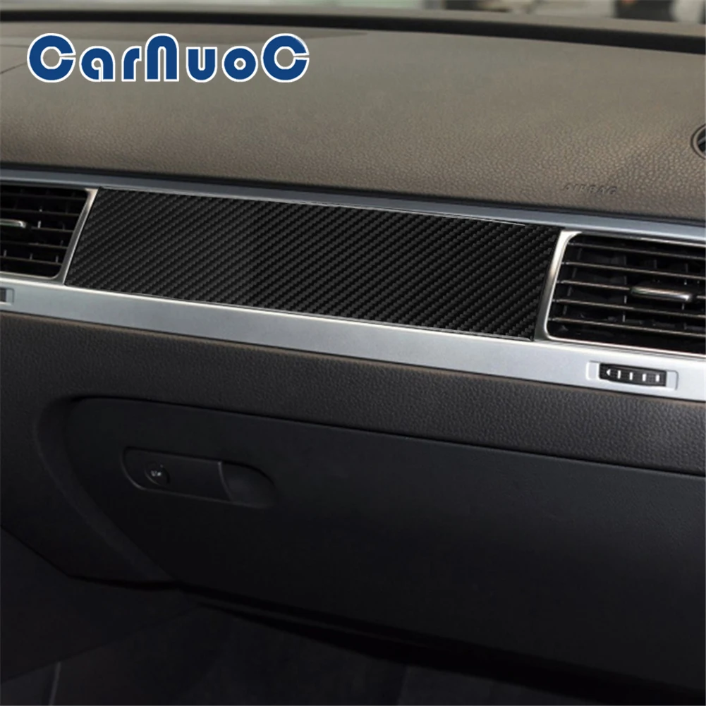 

Car Carbon Fiber Interior Cover Mouldings Dashboard Decorative Trim Sticker For Volkswagen Touareg 2011-2017 2018 Accessories