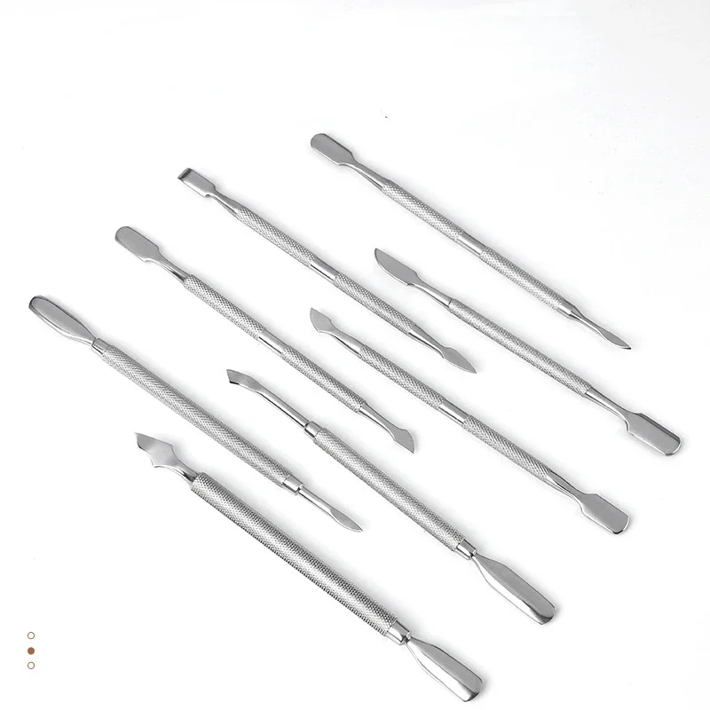 1 Stück Nagel Nagel haut Drücker Löffel Edelstahl Cutter UV Gel politur Entfernung Trimmer tote Haut Maniküre Zubehör Werkzeug
