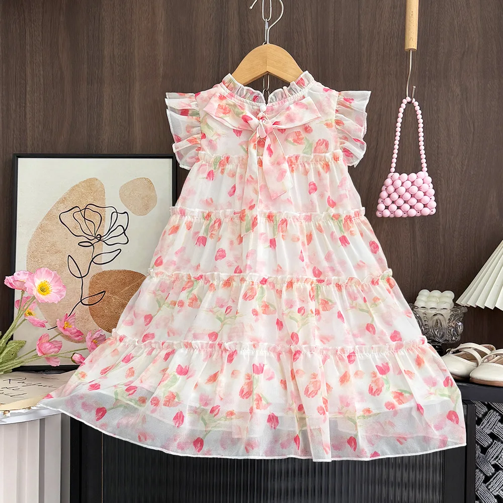 7th birthday princess dress Baby Girl Birthday Party Dress Blue Sequin Bubble Princess Dress, Light Blue / 4-5 Years (120cm)