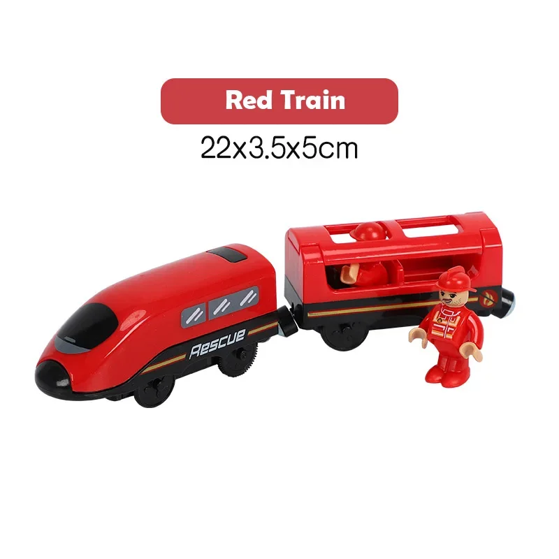 Retro Train Toy Sound, Light Electric Train Set Children's Educational Toy Train Wooden Rail Car Compatible with Wooden Track