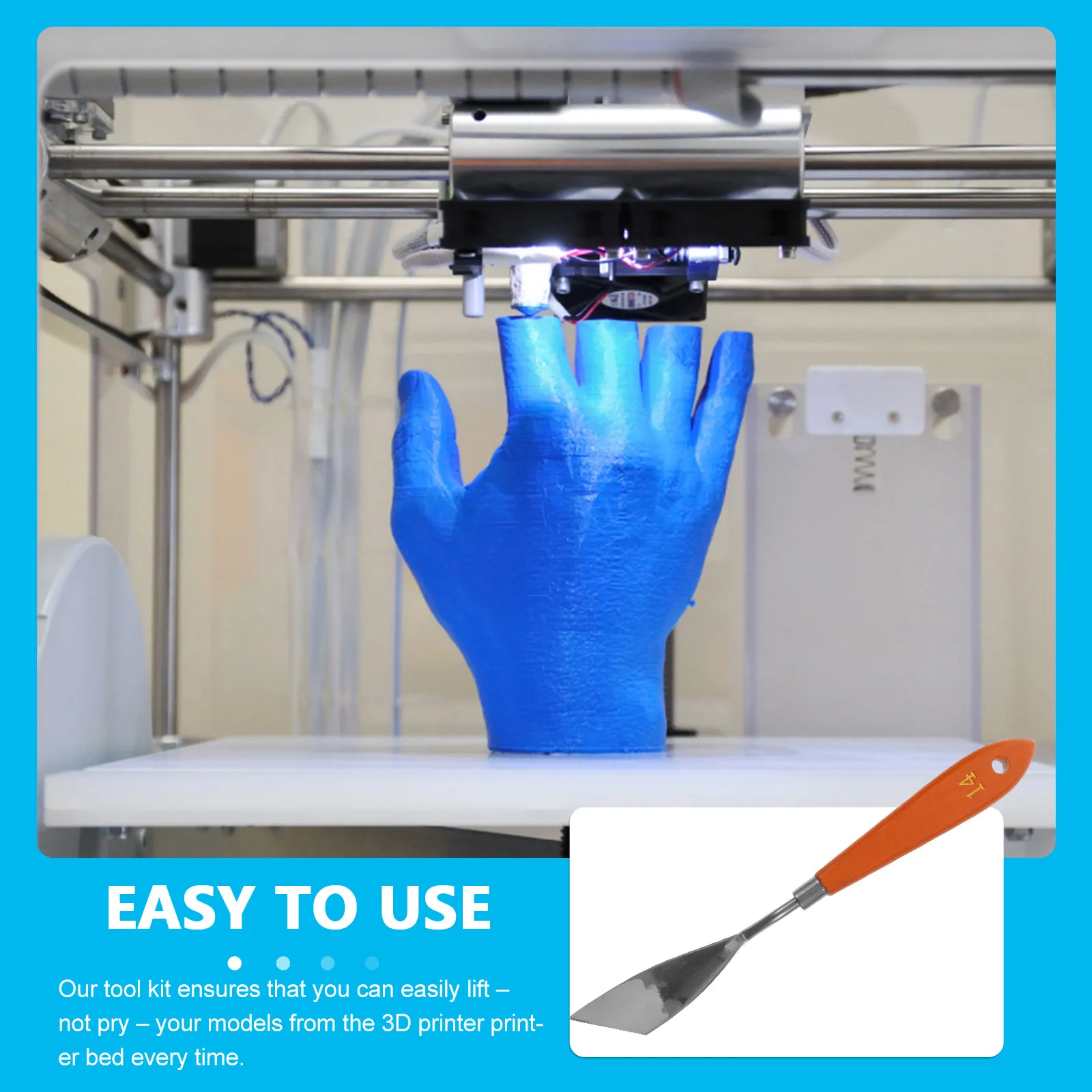 

3Pcs Anti Skid Wooden Handle 3D Printer Removal Tool Set Precision Thin Blade Design Safely Lift Small Large Or Delicate Prints