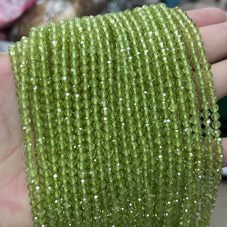 4mm Natural Olive Crystal Round Diopside Quartz Crystal Loose Beads For Jewelry Making DIY Bracelet Necklace Accessories 15''