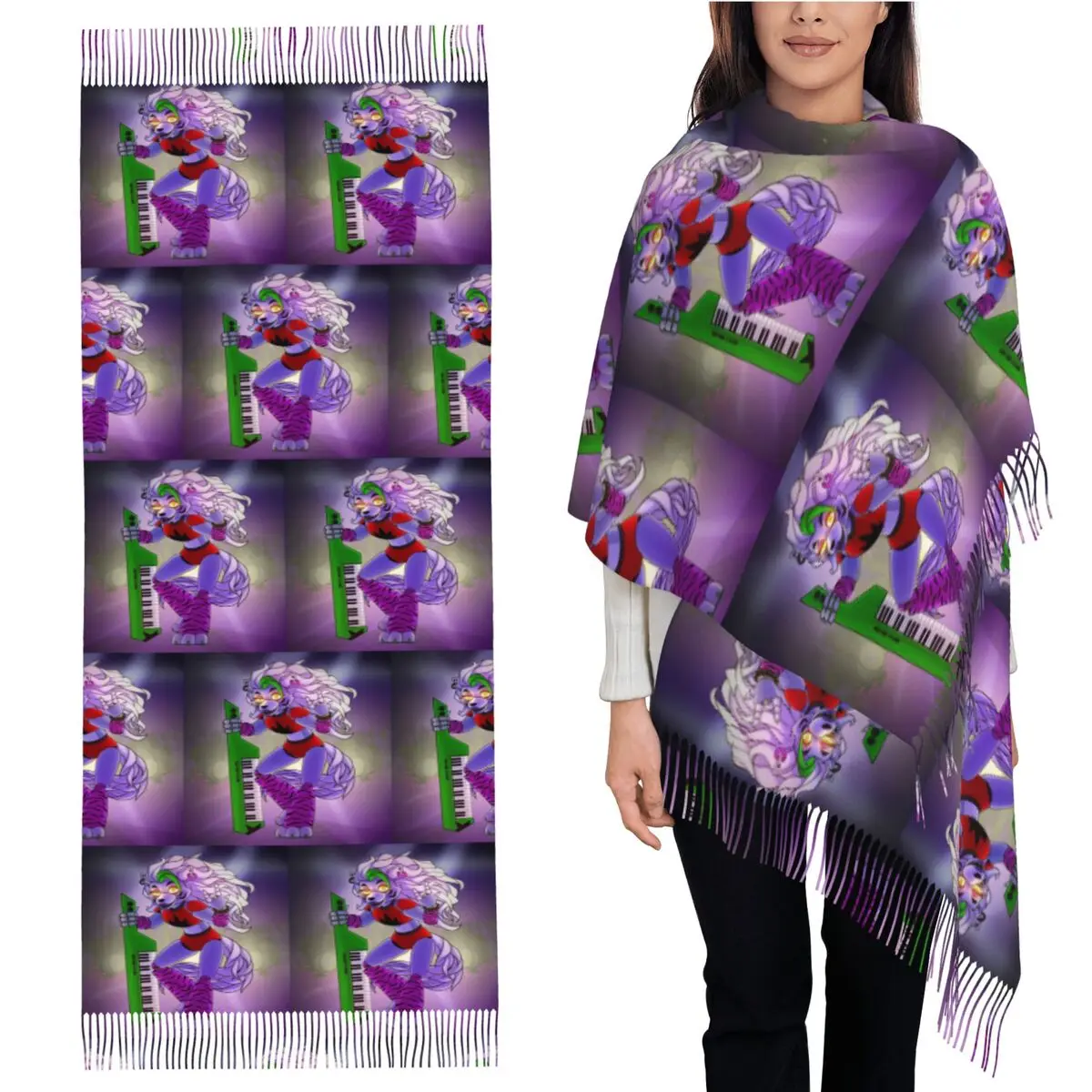 

Roxanne Wolf Scarf Tassel Scarves for Women Soft Warm Shawls and Wraps Long Fall Winter Shawl Wrap