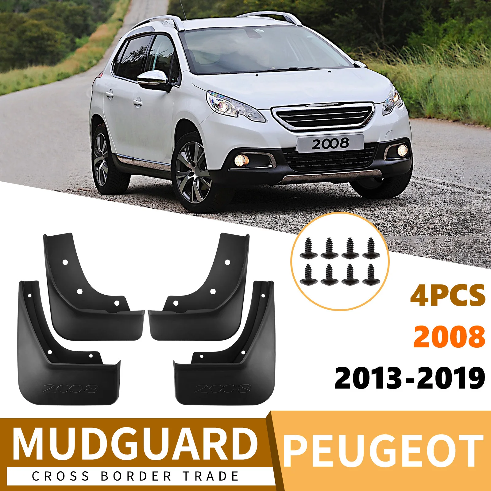 For Peugeot 2008 2013-2019 fender skin front and rear auto parts car accessories 4runner accessories fender flares