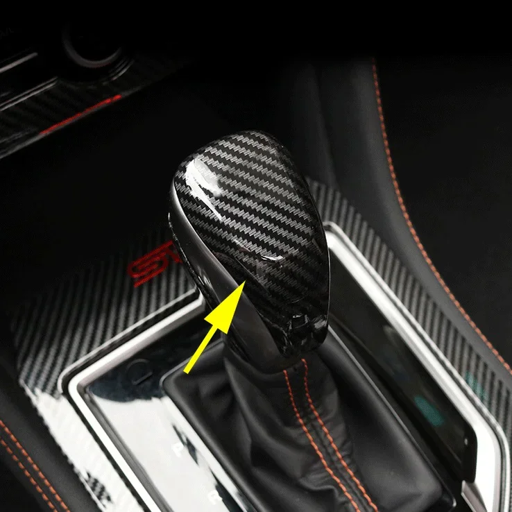 

For Subaru Forester Impreza Crosstrek XV Outback Legacy Carbon Fiber Interior Gear Shift Lever Knob Cover Glove Trims