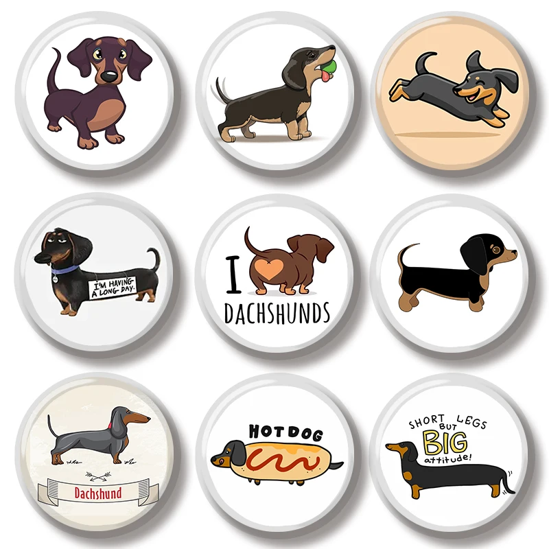 44mm Dachshund Cartoon Hot Dog Pin Soft Button Pin Jewelry Creative Badge Cartoon Brooch Lapel Pin Bag Backpack Decoration