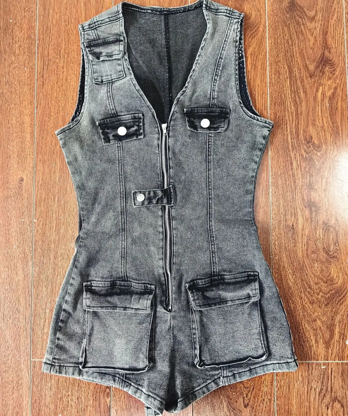 

Denim Jumpsuits Women One Piece Shorts Vintage Overalls Stretch Washed Multiple Mom Jeans Pockets Sexy Short Pants Streetwear