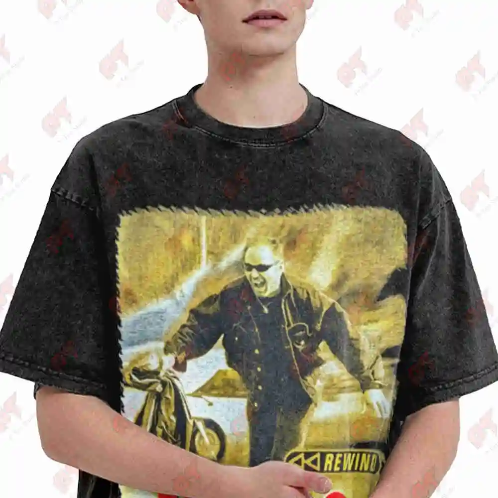Vintage Vasco Rossi Rewind 99 Vintage Washed Tee Pure Cotton T-Shirt