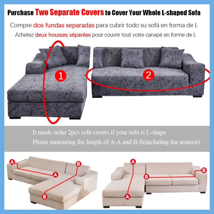 Leopard Seat Cover 3 Seater Sofa Cover Elastic Armchair Cover Sofa Cover 4 Seater 1/2/3/4-Seater Square Printed Elastic