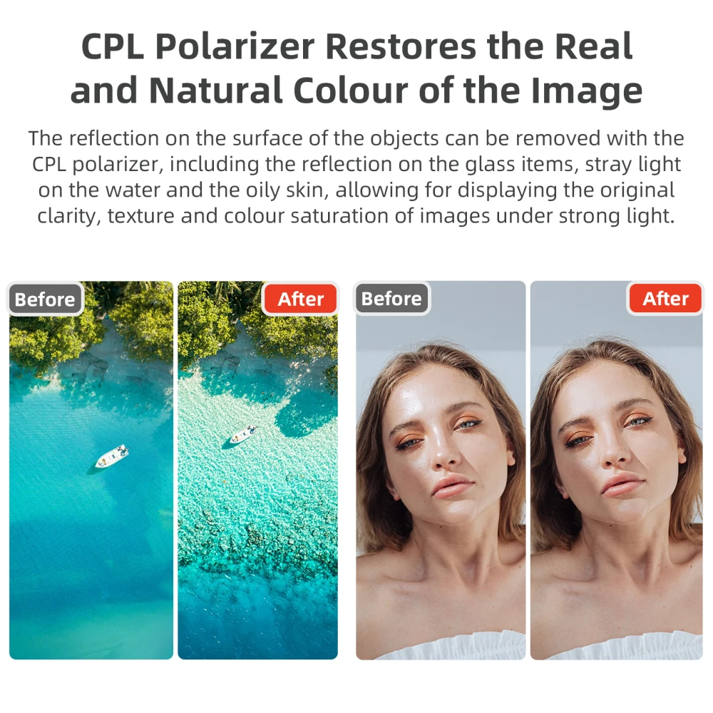 مجموعة مرشح لملحقات كاميرا عدسة الوجه DJI Flip ND لتقليل الضوء CPL