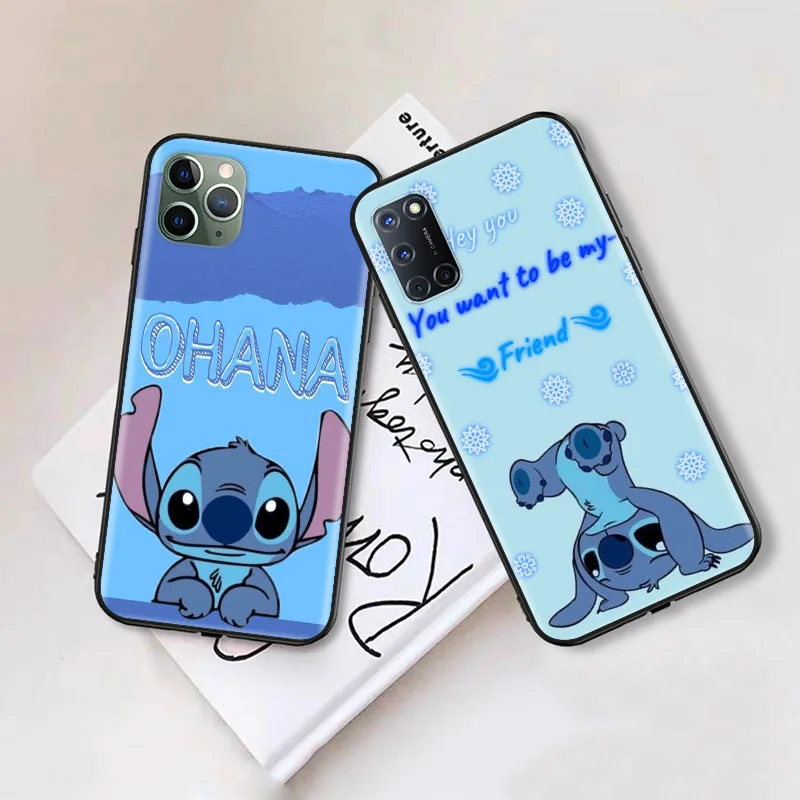 Custodia nera per Xiaomi Poco F3 GT F2 Redmi Note 8 6 6A 7A 7 Pro 8T 8A Cover Z-46 Stitch