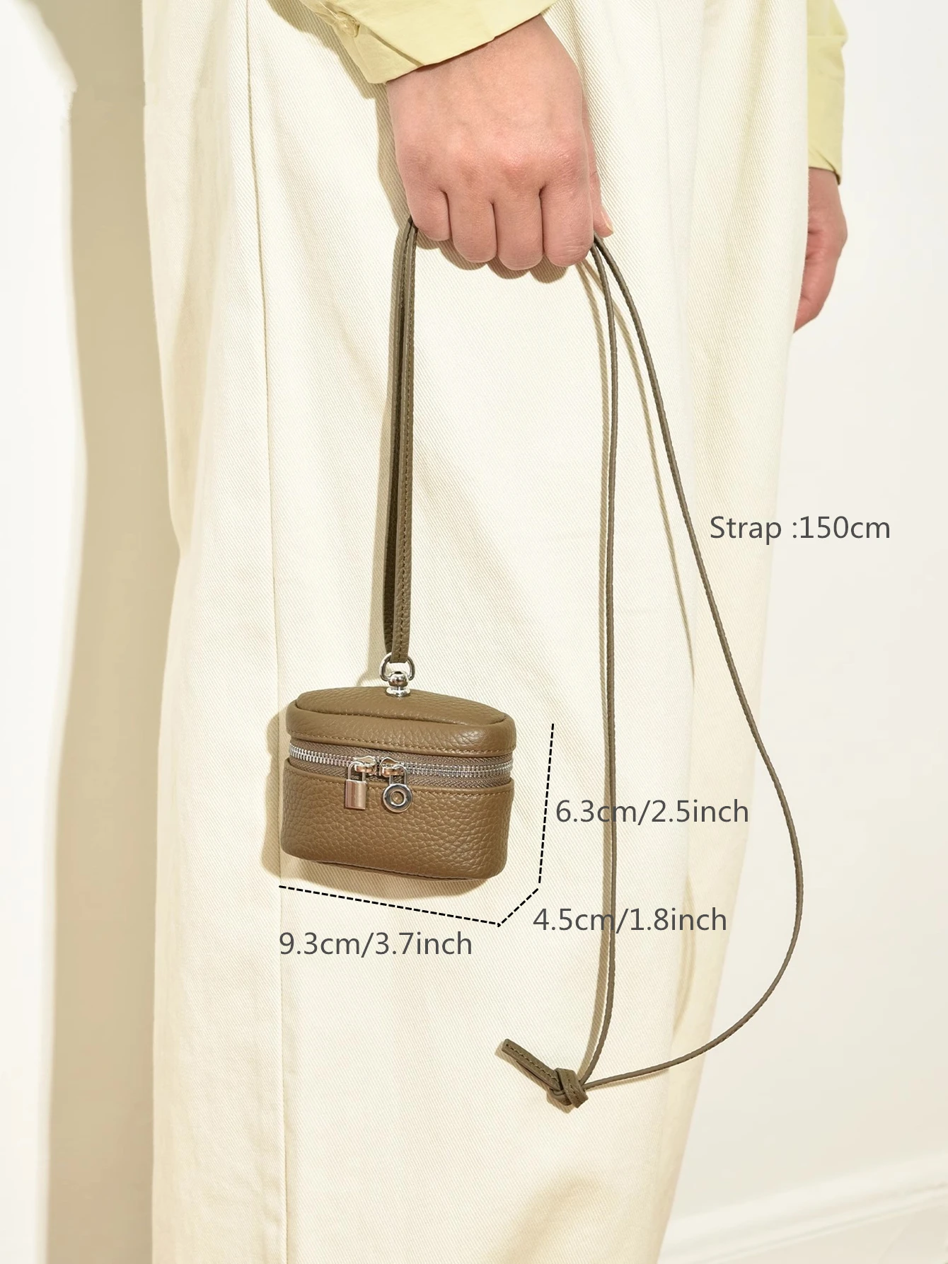 حقيبة كروس صغيرة للنساء من الجلد الصناعي الفاخر، حقيبة بسحاب للإغلاق، تصميم نحيف، حقيبة أحمر الشفاه هدية للفتيات والنساء